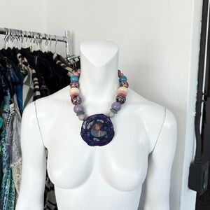 Santa Fe Artisan Cameo Beaded Necklace